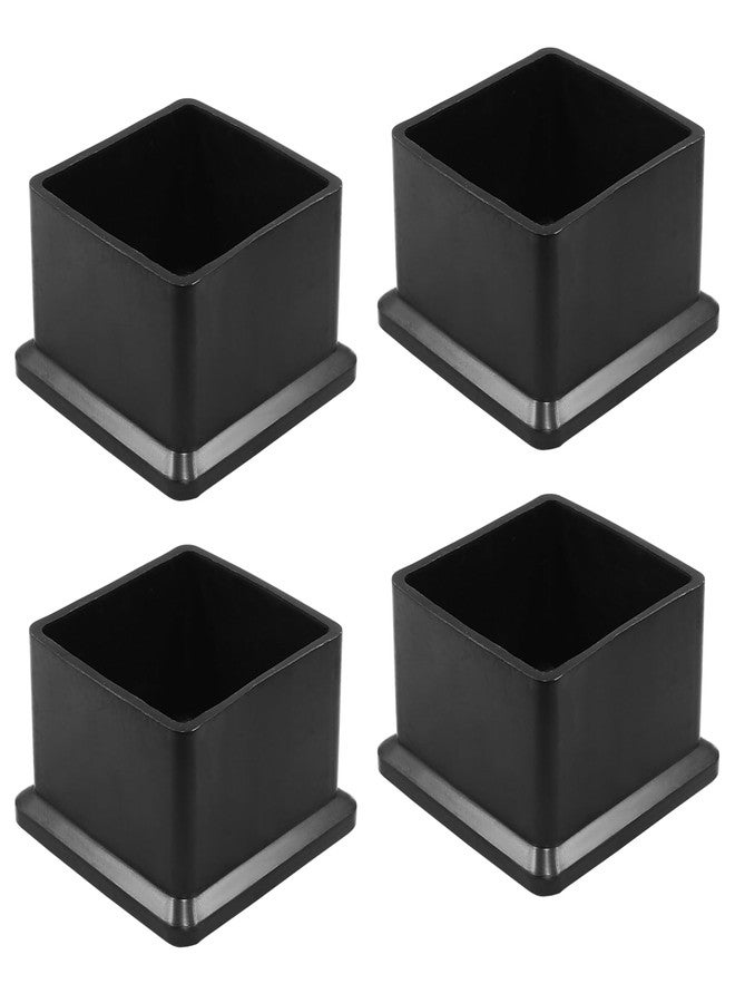BokWin 4 Pcs Chair Leg Caps 1.5 Inch*1.5 Inch Square Furniture Floor Protectors Anti-Slip Plastic Sofa Table Chair Leg End Cap Cover(Black) - Image 1